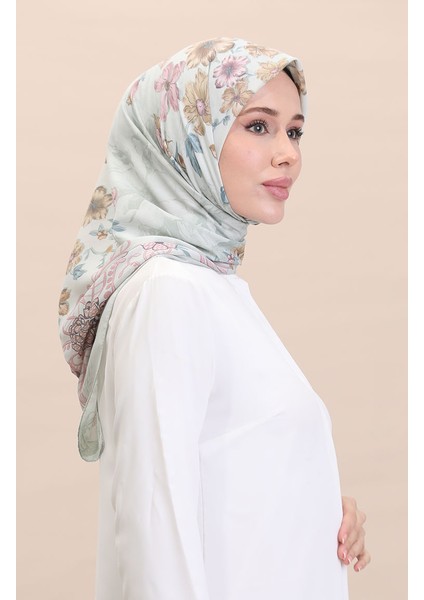 Desenli Eşarp Cvs-10 Su Yeşili Pembe fiyatları