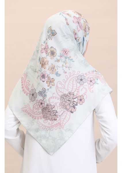Desenli Eşarp Cvs-10 Su Yeşili Pembe modelleri