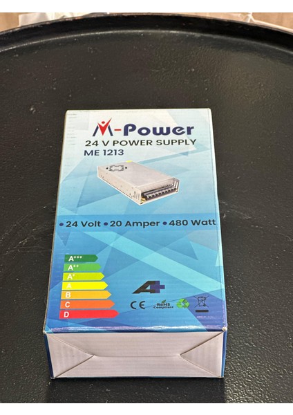ME1213 24 Volt - 20 Amper - 480 Watt Metal Kasa Adaptör