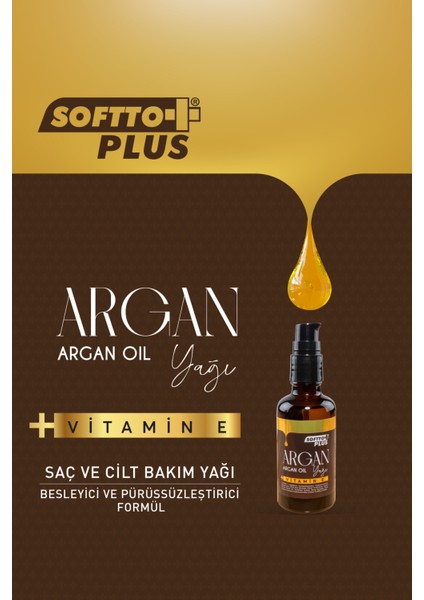 Argan Yağı + Vitamin E 50 ml - Saç ve Cilt Için Besleyici ve Yenileyici Bakım