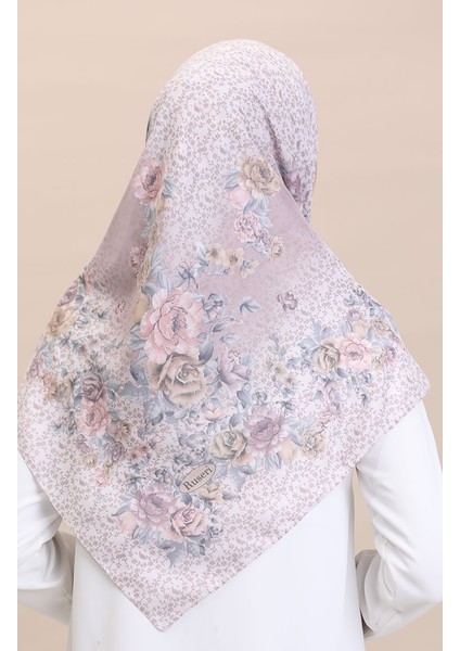 Desenli Eşarp Flover-11 Açık Vizon modelleri