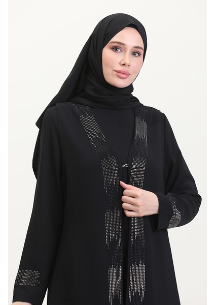 Büyük Beden Elbise Yelek Ikili Takım 6140-03 Siyah modelleri