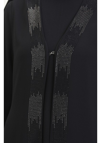 Büyük Beden Elbise Yelek Ikili Takım 6140-03 Siyah fırsatları