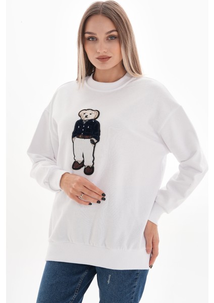 Ayıcık Nakış Iki Iplik Sweatshirt