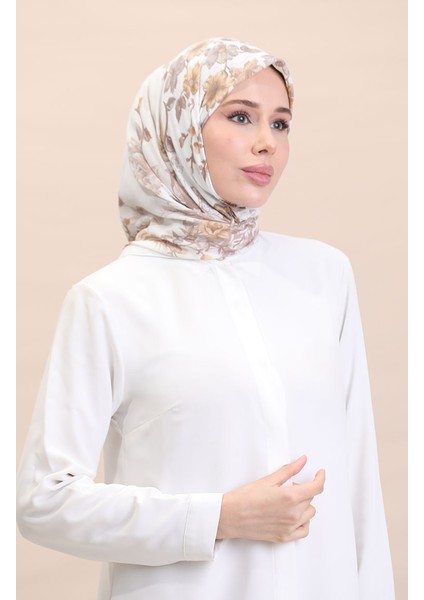 Desenli Eşarp Cvs-06 Krem Bej