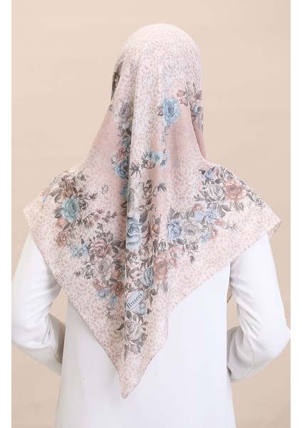 Desenli Eşarp Flover-12 Bej modelleri