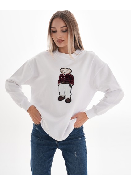 Ayıcık Nakış Iki Iplik Sweatshirt