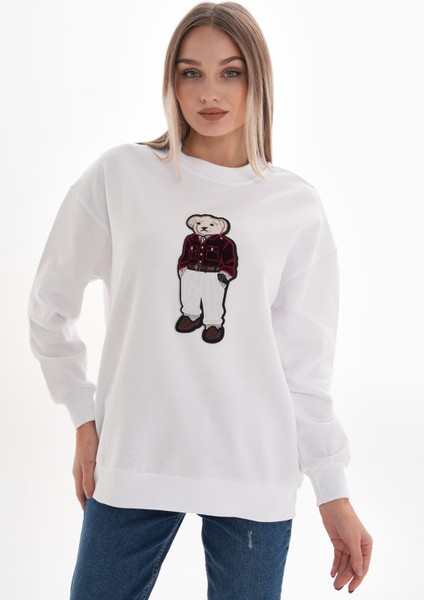 Ayıcık Nakış Iki Iplik Sweatshirt