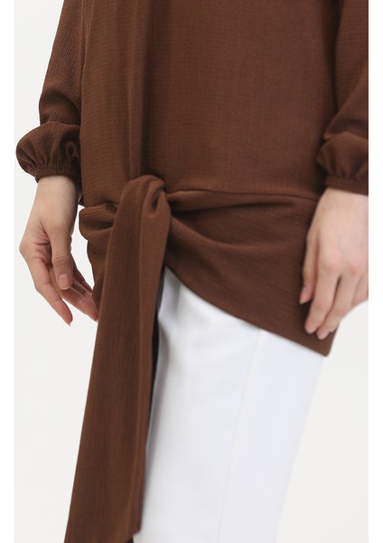 Kuşaklı Tunik 1020-06 Kahverengi fırsatları