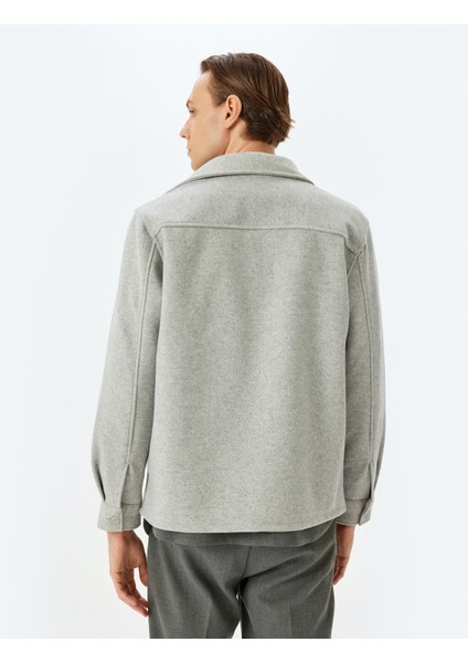 Viskon Karışımlı Cep Detaylı Uzun Kollu Gömlek Ceket fırsatları