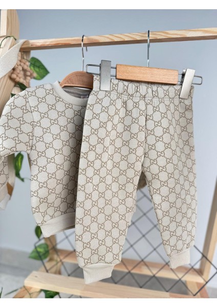 Baskılı 3 Ip Unisex Kışlık Bebek/çocuk Ikili Takım
