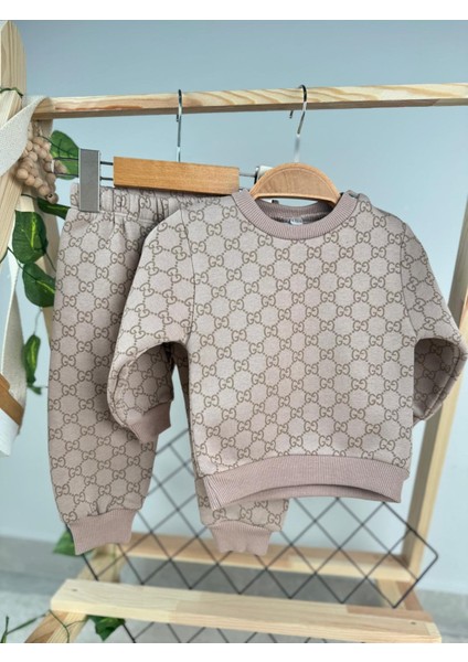 Baskılı 3 Ip Unisex Kışlık Bebek/çocuk Ikili Takım