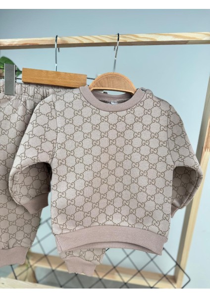 Baskılı 3 Ip Unisex Kışlık Bebek/çocuk Ikili Takım