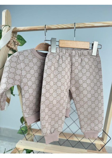 Baskılı 3 Ip Unisex Kışlık Bebek/çocuk Ikili Takım