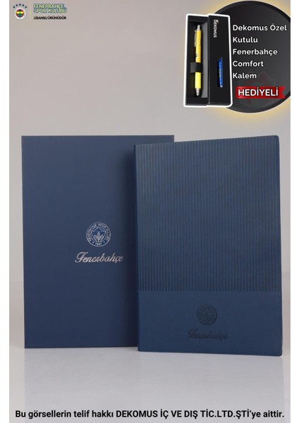 Dekomus Ile Lisanslı Fenerbahçe Kutulu Sert Kapak Deri Ajanda "özel Kutulu Comfort Kalem Hediyeli"