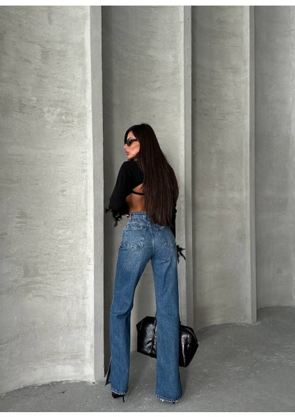 Wide Leg Jean Paça Detaylı 36 modelleri
