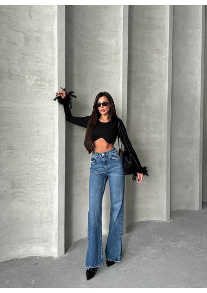 Wide Leg Jean Paça Detaylı 36 fırsatları