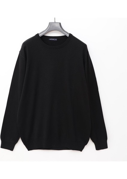 Erkek Uzun Kol Bisiklet Yaka büyük beden Sweat - B180856 - Siyah fiyatları