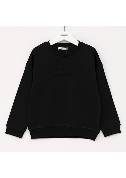 Erkek Çocuk Uzun Kol Şardonlu Sweat - 1661211 - Siyah
