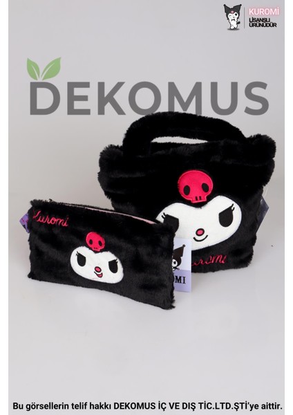 DEKOMUS İLE LİSANSLI YENİ SEZON KUROMI PELUŞ BASIC EL ÇANTASI VE KOL ÇANTASI 2'LİSİ