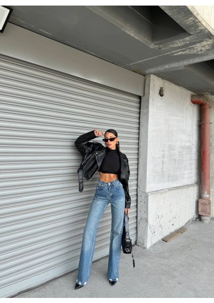 High Waist Wide Leg Jean Yüksek Bel Jean 34