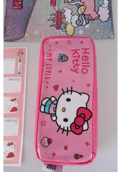 Hello Kitty Dekomus Ile Yeni Sezon Lisanslı Hello Kıtty 16 Parça Kırtasiye Seti Kalem Çantası,3d Silgi,not Defteri,silgi Tepeli Geçmeli Kurşun Kalem,uçlu Kalem,kalemtraş ve Roket Silgi Seti