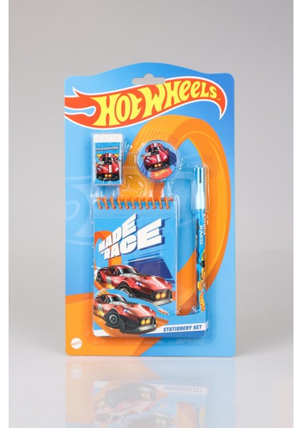 Dekomus Ile Yeni Sezon Lisanslı Hot Wheels Not Defteri, Geçmeli Kurşun Kalem,silgi ve Kalemtraş Kırtasiye Seti