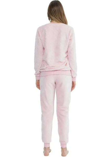 Uzun Kol Yumuşak Dokulu Welsoft Polar Kadın Pijama Takım 17080