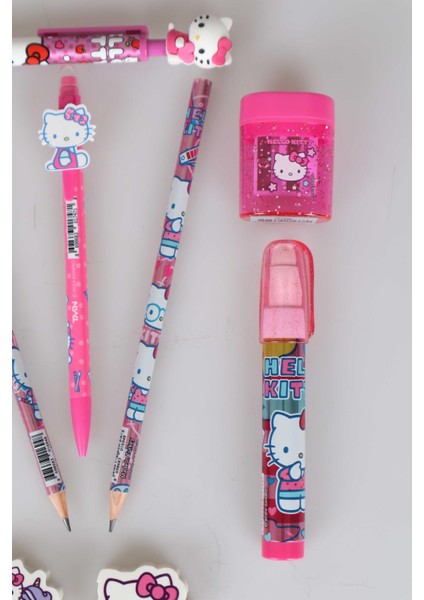 Hello Kitty Dekomus Ile Yeni Sezon Lisanslı Hello Kıtty 9 Parça " Full " Kalem Seti