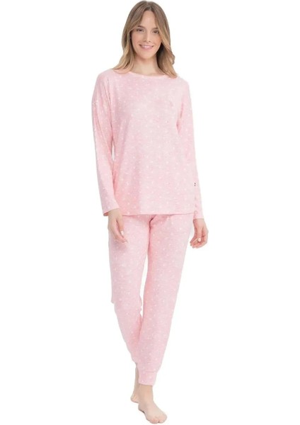Uzun Kol Yumuşak Dokulu Kadın Pijama Takım 17098