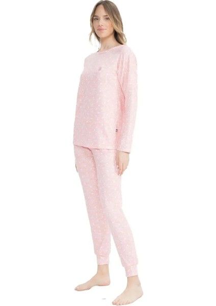 Uzun Kol Yumuşak Dokulu Kadın Pijama Takım 17098