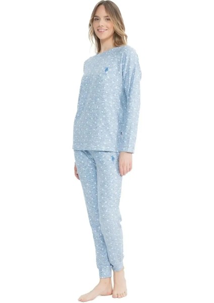 Uzun Kol Yumuşak Dokulu Kadın Pijama Takım 17098