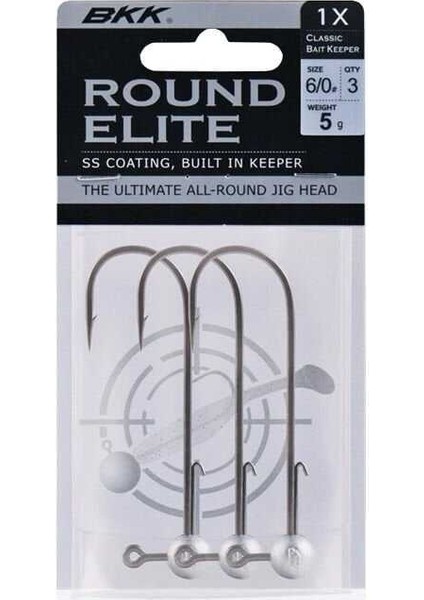 Round Elite-Classic Bait Keeper Jighead 1 10GR