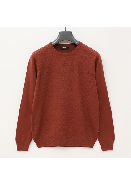 Erkek Şardonsuz Uzun Kol Ince Sweatshirt - 180970 - Kiremit