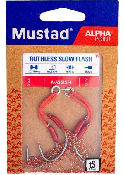 Alpha Point Ruthless Slow Flash Asist Olta Iğnesi A-Assıst4 Tıtan Steel-No:5/0 - 2li