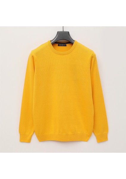 Erkek Uzun Kol Ince Sweatshirt - 180541 - Sarı