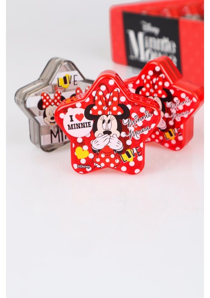 Dekomus Ile Lisanslı Mınnıe Mouse Çift Bıçaklı Yıldız Kalemtraş