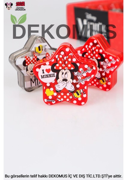Dekomus Ile Lisanslı Mınnıe Mouse Çift Bıçaklı Yıldız Kalemtraş
