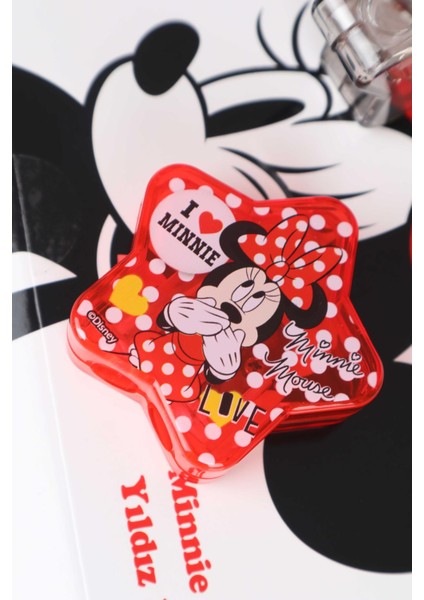 Dekomus Ile Lisanslı Mınnıe Mouse Çift Bıçaklı Yıldız Kalemtraş