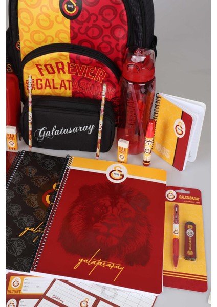 Lisanslı Galatasaray Okul Çantası,kalem ÇANTASI,700 ml Matara,beslenme Kabı Kırtasiye Seti