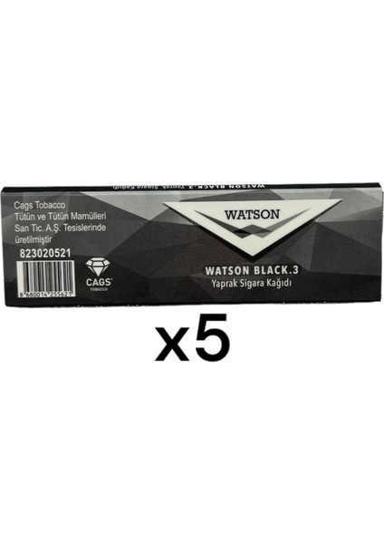 5 Adet Watson Black Uzun Kağıt