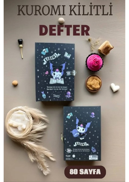 Kuromı Kilitli Defter Siyah 14X20 80 Yaprak