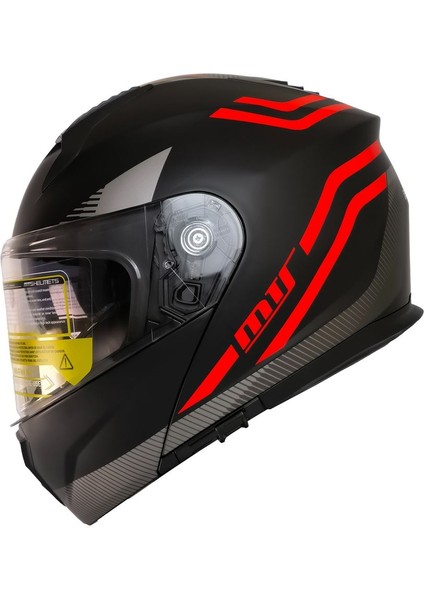 -966-V2 Çene Açılır Kask (VX20 Red)