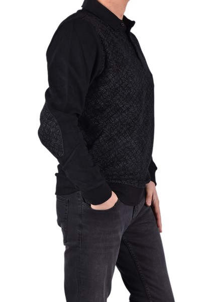 BRG-95010 Polo Yaka Desenli Sweat/siyah/l fiyatları