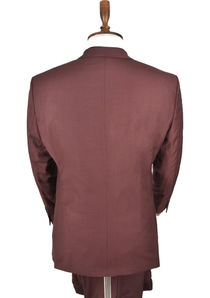 Slim Fit Tek Düğme Çift Yırtmaç 3 Lü Takım Elbise 2303108