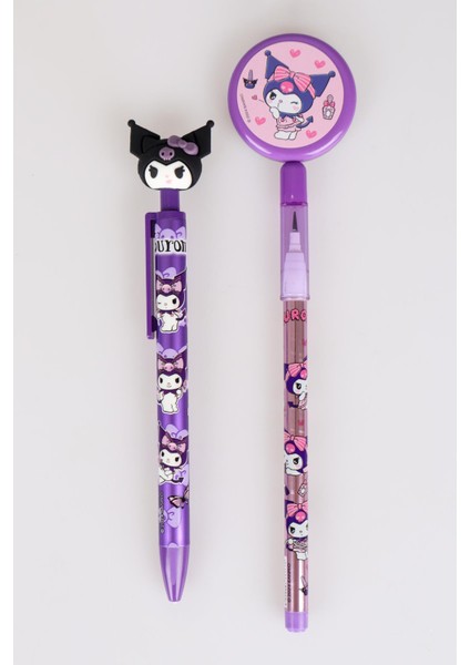 Yeni Sezon Lisanslı Kuromı Yüz Figürlü Versatil Uçlu Kalem 0.7 mm ve Yumurtlayan Labirent Figürlü Kurşun Kalem Seti