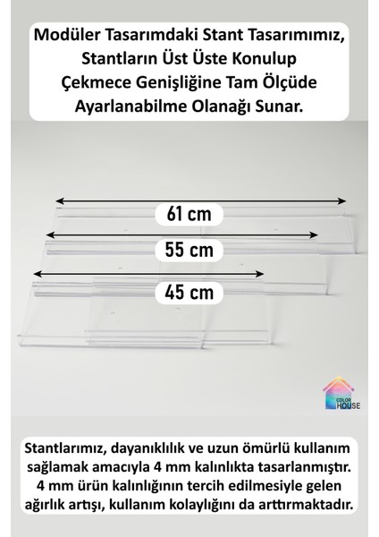 6 Adet Çekmece Içi Baharatlık Düzenleyici Organizer Stant 30,5*13cm (KAVANOZLAR HARİÇTİR) Z305