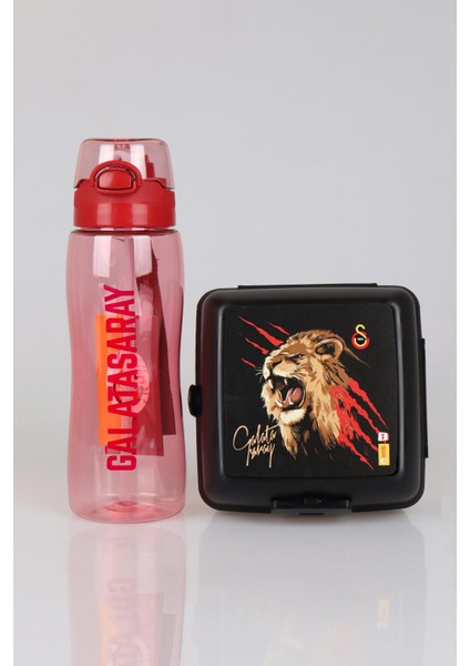 Dekomus Ile Yeni Sezon Lisanslı Galatasaray 700 ml Matara ve 2 Katlı Beslenme Kabı / Lunch Box Seti