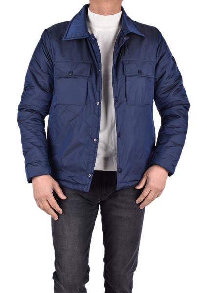 BRG-80156 Mevsimlik Cepli Mont/lacivert/3xl