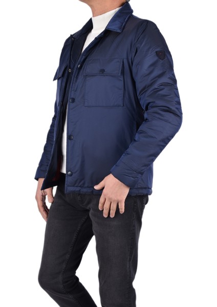 BRG-80156 Mevsimlik Cepli Mont/lacivert/3xl